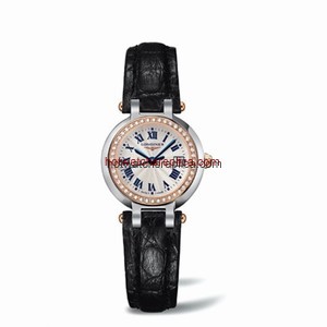 Longines PrimaLuna Quartz 26.5 Two Tone Pink Diamond Leather (L8.110.5.79.2)