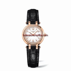 Longines PrimaLuna Quartz 26.5 Pink Gold Leather Diamond Arabic (L8.110.9.16.2)