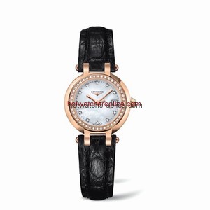 Longines PrimaLuna Quartz 26.5 Pink Gold Leather Diamond MOP (L8.110.9.87.2)