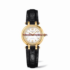 Longines PrimaLuna Automatic 26.5 Yellow Gold Diamond Leather Arabic (L8.111.7.16.2)