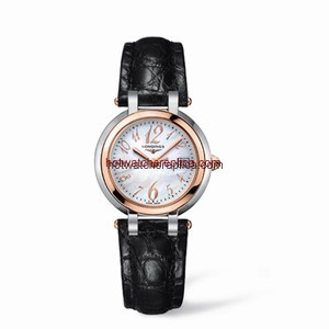Longines PrimaLuna Quartz 30 Two Tone Pink Leather Funky MOP (L8.112.5.83.2)