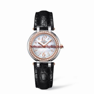 Longines PrimaLuna Quartz 30 Two Tone Pink Diamond Leather Funky MOP (L8.112.5.88.2)
