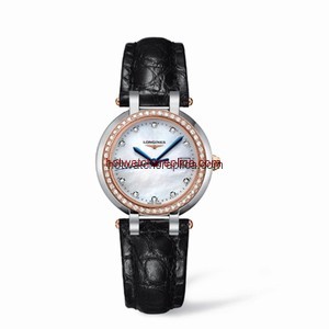 Longines PrimaLuna Quartz 30 Two Tone Pink Diamond MOP Leather (L8.112.5.89.2)