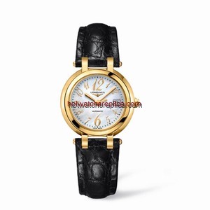 Longines PrimaLuna Automatic 30 Yellow Gold Leather Funky MOP (L8.113.6.83.2)