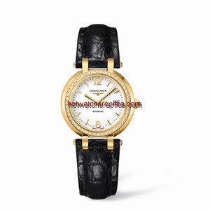 Longines PrimaLuna Automatic 30 Yellow Gold Diamond Leather Arabic (L8.113.7.16.2)