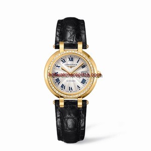 Longines PrimaLuna Automatic 30 Yellow Gold Diamond Leather (L8.113.7.78.2)