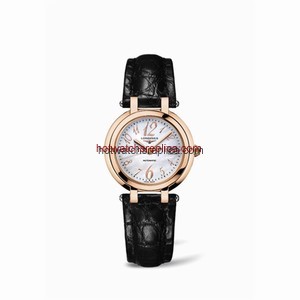 Longines PrimaLuna Automatic 30 Pink Gold Leather Funky MOP (L8.113.8.83.2)