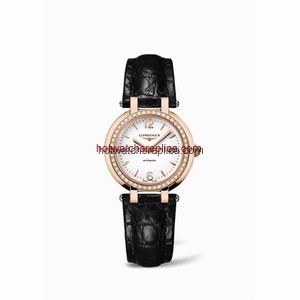 Longines PrimaLuna Automatic 30 Pink Gold Diamond Leather Arabic (L8.113.9.16.2)