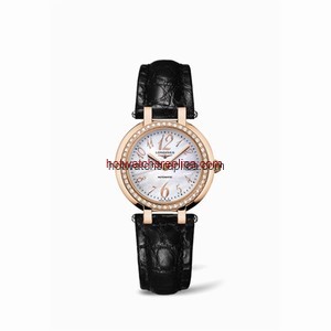 Longines PrimaLuna Automatic 30 Pink Gold Diamond Leather Funky MOP (L8.113.9.83.2)