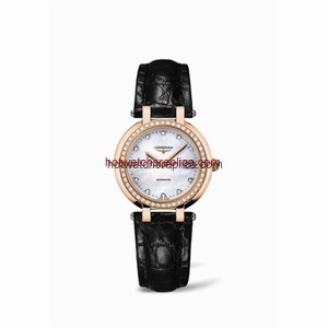 Longines PrimaLuna Automatic 30 Pink Gold Diamond Leather MOP (L8.113.9.87.2)