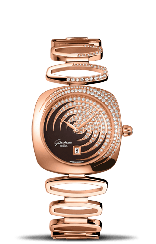 Glashutte Original Pavonina Gold Cold Enamel Brown Diamond Bracelet (1-03-01-04-15-11) Glashutte Original Pavonina Gold Cold Enamel Brown Diamond Bracelet (1-03-01-04-15-11)