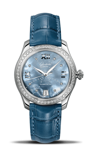 Glashutte Original Lady Serenade Blue MOP Index Line Diamond Bezel (1-39-22-11-22-44)