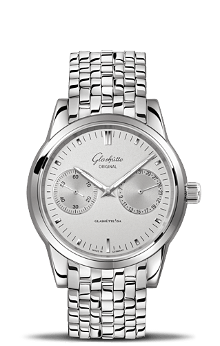 Glashutte Original Senator Hand Date Silver Bracelet (1-39-58-02-02-14) Glashutte Original Senator Hand Date Silver Bracelet (1-39-58-02-02-14)