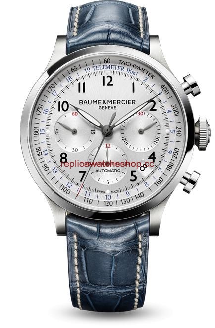 Baume & Mercier Capeland Chronograph 44 Silver / Alligator (10063) Baume & Mercier Capeland Chronograph 44 Silver / Alligator (10063)