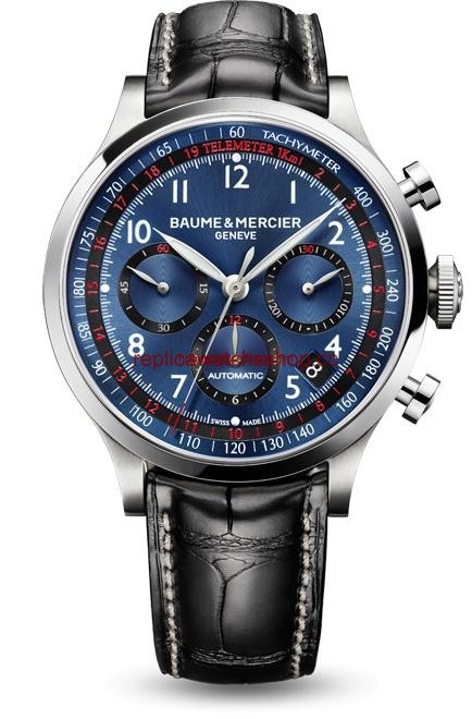 Baume & Mercier Capeland Chronograph 44 Blue / Alligator (10065) Baume & Mercier Capeland Chronograph 44 Blue / Alligator (10065)