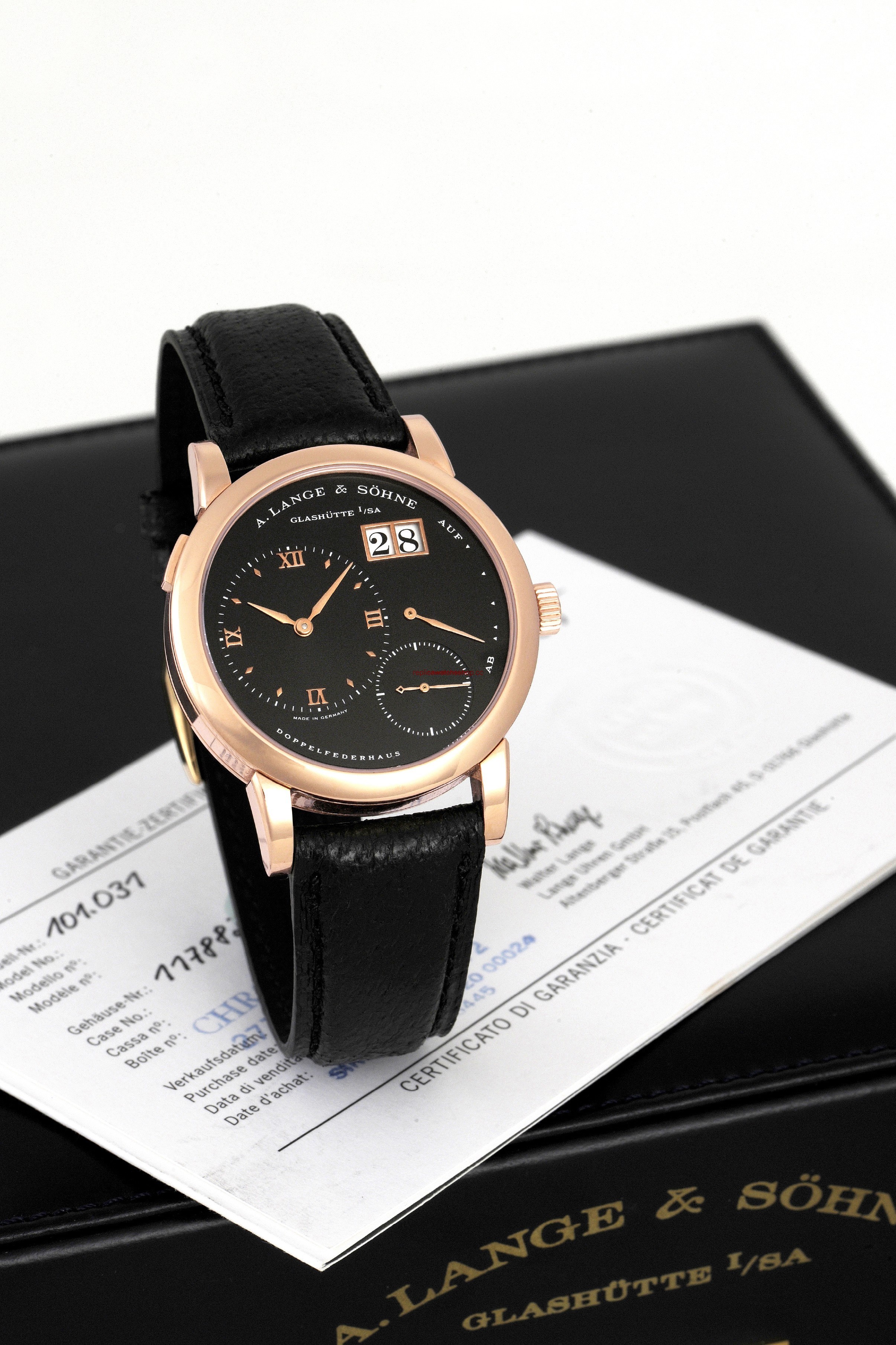 A. Lange & Sohne Lange 1 Pink Gold Black (101.031) A. Lange & Sohne Lange 1 Pink Gold Black (101.031)