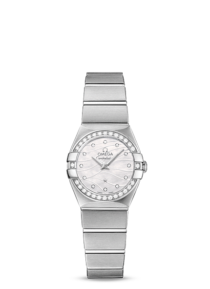 Omega Constellation 24mm Quartz Diamond Bezel / Wavy MOP (123.15.24.60.55.006)