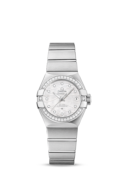 Omega Constellation 27mm Co-Axial Brushed Diamond Bezel / MOP (123.15.27.20.55.002) Omega Constellation 27mm Co-Axial Brushed Diamond Bezel / MOP (123.15.27.20.55.002)