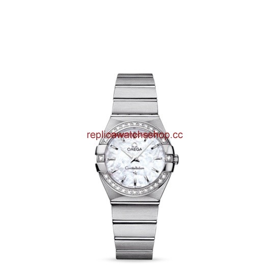Omega Constellation 27mm Quartz Brushed Diamond Bezel / MOP (123.15.27.60.05.001)