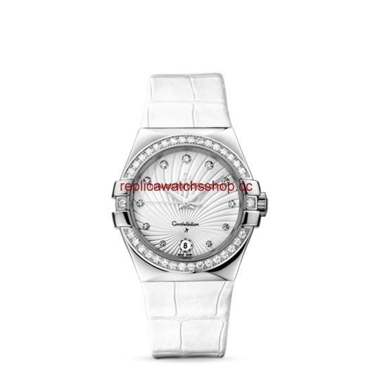 Omega Constellation 35mm Quartz White Alligator / Diamond (123.18.35.60.52.001) Omega Constellation 35mm Quartz White Alligator / Diamond (123.18.35.60.52.001)
