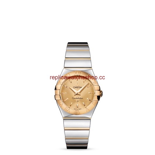 Omega Constellation 27mm Quartz Polished Two Tone / Champagne (123.20.27.60.08.002)