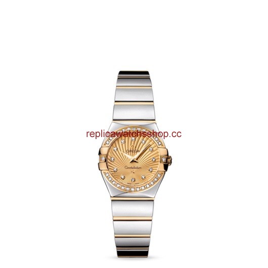 Omega Constellation 24mm Quartz Polished Two Tone / Champagne Supernova (123.25.24.60.58.002)