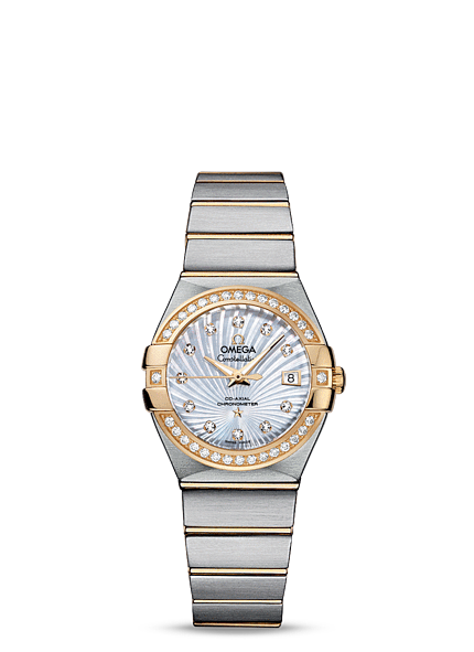 Omega Constellation 27mm Co-Axial Brushed Two Tone / Diamond Bezel / MOP Supernova (123.25.27.20.55.002) Omega Constellation 27mm Co-Axial Brushed Two Tone / Diamond Bezel / MOP Supernova (123.25.27.20.55.002)