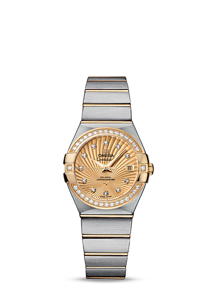 Omega Constellation 27mm Co-Axial Brushed Two Tone / Diamond Bezel / Champagne Supernova (123.25.27.20.58.001) Omega Constellation 27mm Co-Axial Brushed Two Tone / Diamond Bezel / Champagne Supernova (123.25.27.20.58.001)