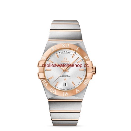 Omega Constellation Day-Date 38mm Co-Axial Brushed Two Tone Red / Diamond (123.25.38.22.02.001) Omega Constellation Day-Date 38mm Co-Axial Brushed Two Tone Red / Diamond (123.25.38.22.02.001)