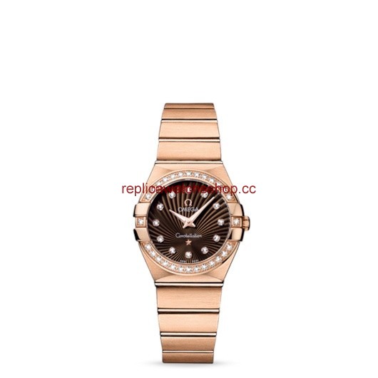 Omega Constellation 27mm Quartz Brushed Red Gold / Diamond Bezel / Brown Supernova. (123.55.27.60.63.001) Omega Constellation 27mm Quartz Brushed Red Gold / Diamond Bezel / Brown Supernova. (123.55.27.60.63.001)