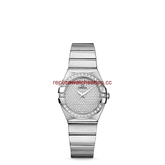 Omega Constellation 27mm Quartz Brushed White Gold / Diamond Bezel / Diamond Dial (123.55.27.60.99.001) Omega Constellation 27mm Quartz Brushed White Gold / Diamond Bezel / Diamond Dial (123.55.27.60.99.001)