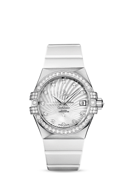Omega Constellation 35mm Co-Axial Brushed White Gold / Diamond / Rubber (123.58.35.20.99.001) Omega Constellation 35mm Co-Axial Brushed White Gold / Diamond / Rubber (123.58.35.20.99.001)