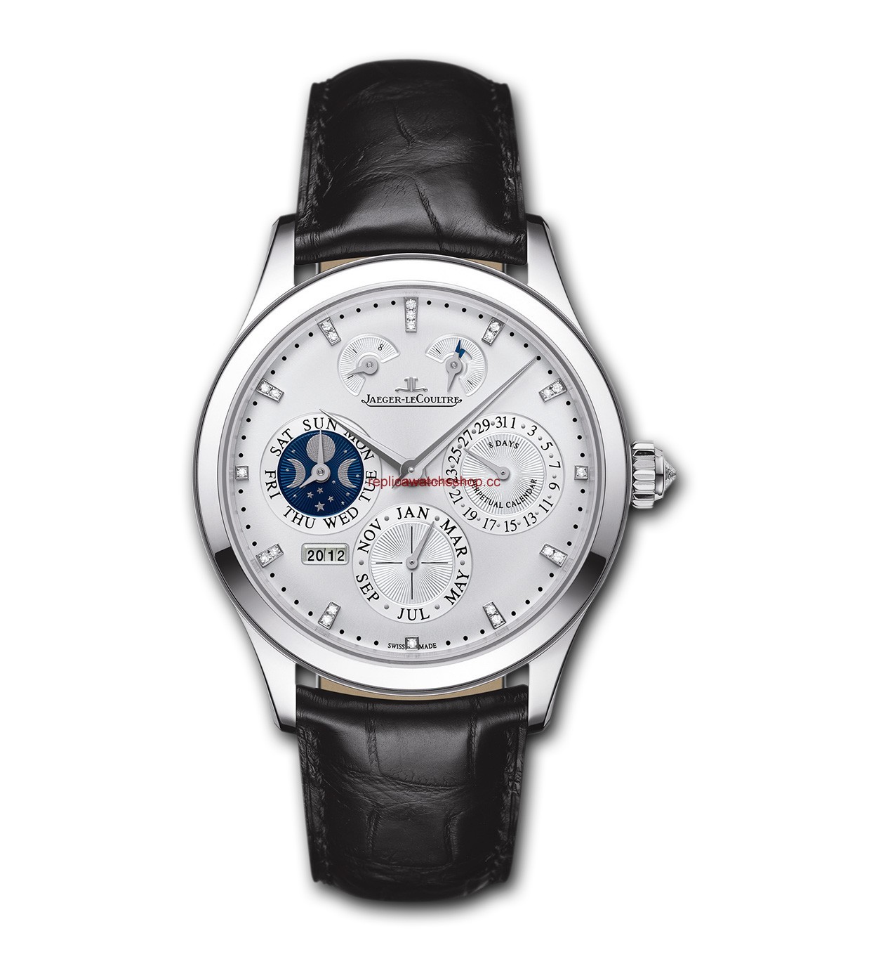 Jaeger-LeCoultre Master Eight Days Perpetual White Gold / Diamond Index (1613401) Jaeger-LeCoultre Master Eight Days Perpetual White Gold / Diamond Index (1613401)