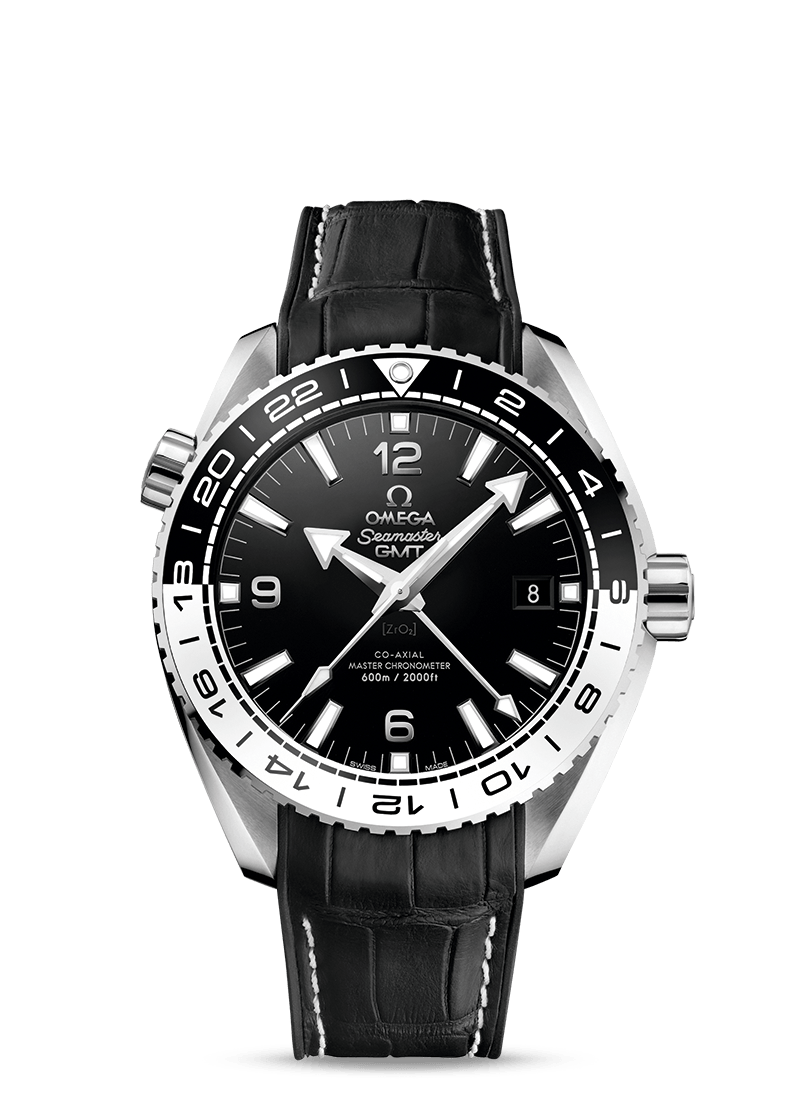 Omega Seamaster Planet Ocean 600M Co-Axial 43.5 Master Chronometer GMT Black White / Alligator (215.30.44.22.01.001) Omega Seamaster Planet Ocean 600M Co-Axial 43.5 Master Chronometer GMT Black White / Alligator (215.30.44.22.01.001)