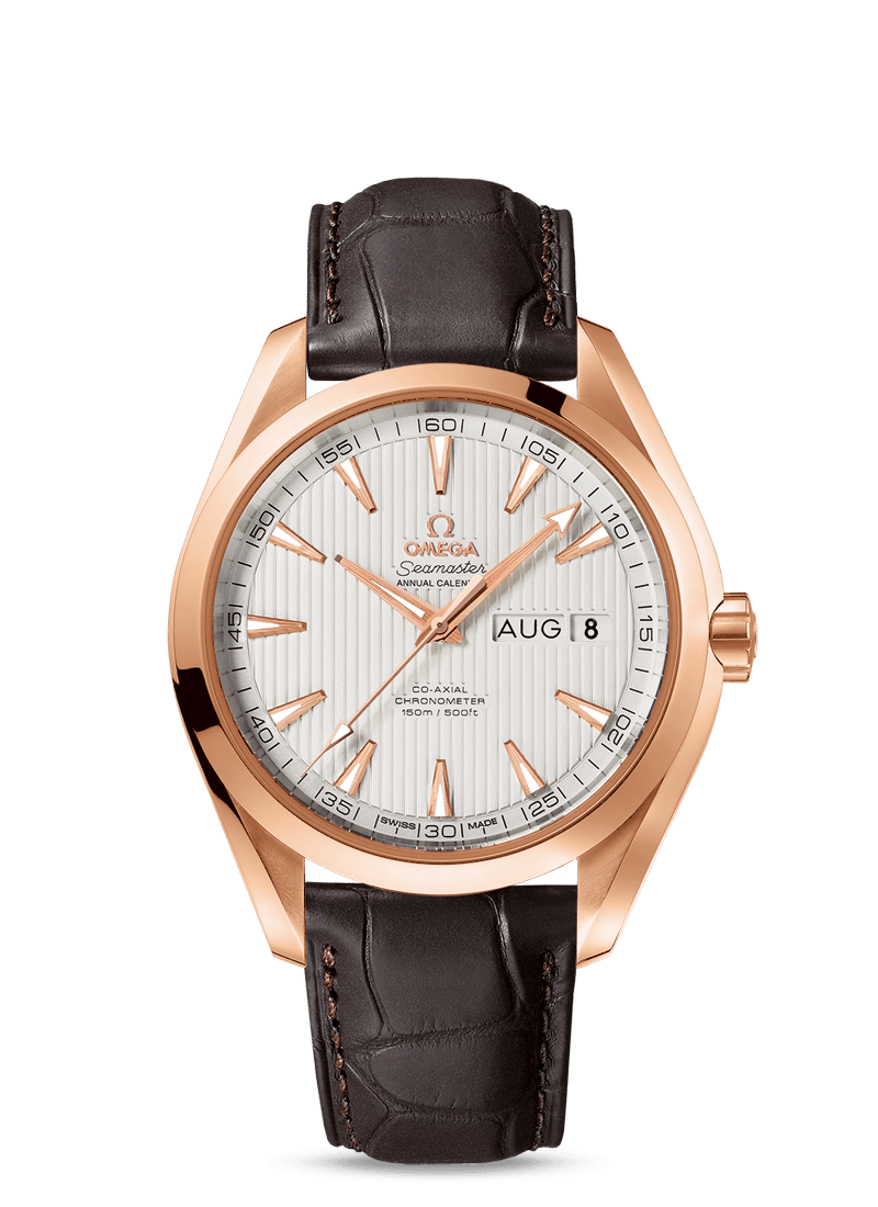 Omega Seamaster Aqua Terra 150M Co-Axial Annual Calendar 43mm Red Gold / Silver/ Alligator (231.53.43.22.02.002) Omega Seamaster Aqua Terra 150M Co-Axial Annual Calendar 43mm Red Gold / Silver/ Alligator (231.53.43.22.02.002)