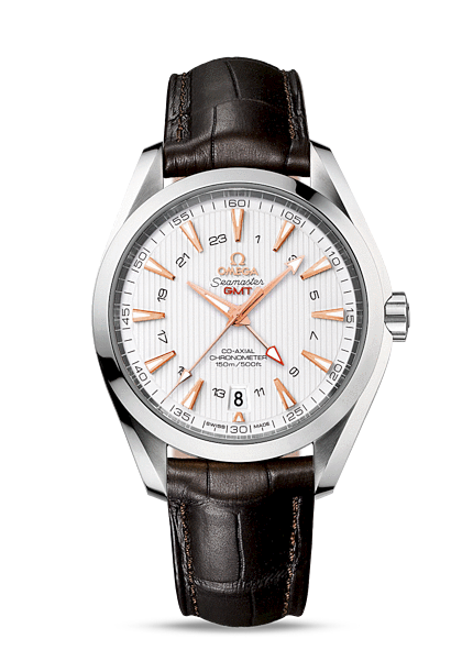 Omega Seamaster Aqua Terra 150M Co-Axial GMT calibre 8605 Silver / Alligator (231.13.43.22.02.004) Omega Seamaster Aqua Terra 150M Co-Axial GMT calibre 8605 Silver / Alligator (231.13.43.22.02.004)
