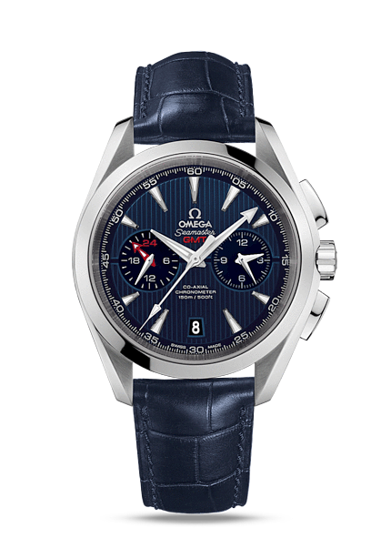 Omega Seamaster Aqua Terra 150M Co-Axial GMT Chronograph 43mm Blue / Alligator (231.13.43.52.03.001) Omega Seamaster Aqua Terra 150M Co-Axial GMT Chronograph 43mm Blue / Alligator (231.13.43.52.03.001)