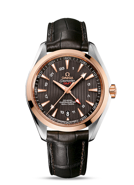 Omega Seamaster Aqua Terra 150M Co-Axial GMT calibre 8605 Two Tone / Black / Alligator (231.23.43.22.06.001) Omega Seamaster Aqua Terra 150M Co-Axial GMT calibre 8605 Two Tone / Black / Alligator (231.23.43.22.06.001)