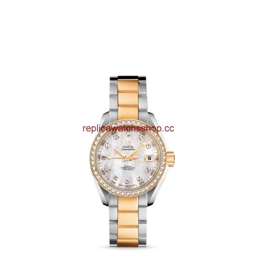 Omega Seamaster Aqua Terra 150M Jewellery Co-Axial 30mm Two Tone Yellow / Diamond Bezel / Bracelet (231.25.30.20.55.002) Omega Seamaster Aqua Terra 150M Jewellery Co-Axial 30mm Two Tone Yellow / Diamond Bezel / Bracelet (231.25.30.20.55.002)