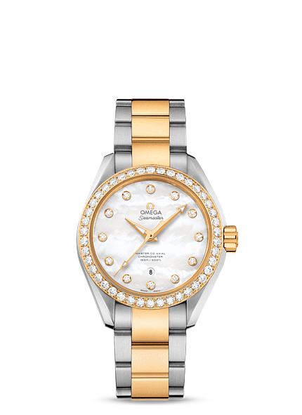 Omega Seamaster Aqua Terra Master Co-Axial Calibre 8520 34MM Two Tone Yellow Diamond (231.25.34.20.55.006) Omega Seamaster Aqua Terra Master Co-Axial Calibre 8520 34MM Two Tone Yellow Diamond (231.25.34.20.55.006)