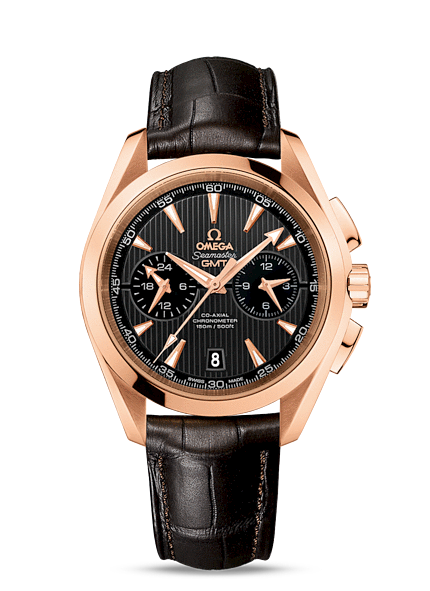 Omega Seamaster Aqua Terra 150M Co-Axial GMT Chronograph 43mm Gold / Alligator (231.53.43.52.06.001) Omega Seamaster Aqua Terra 150M Co-Axial GMT Chronograph 43mm Gold / Alligator (231.53.43.52.06.001)