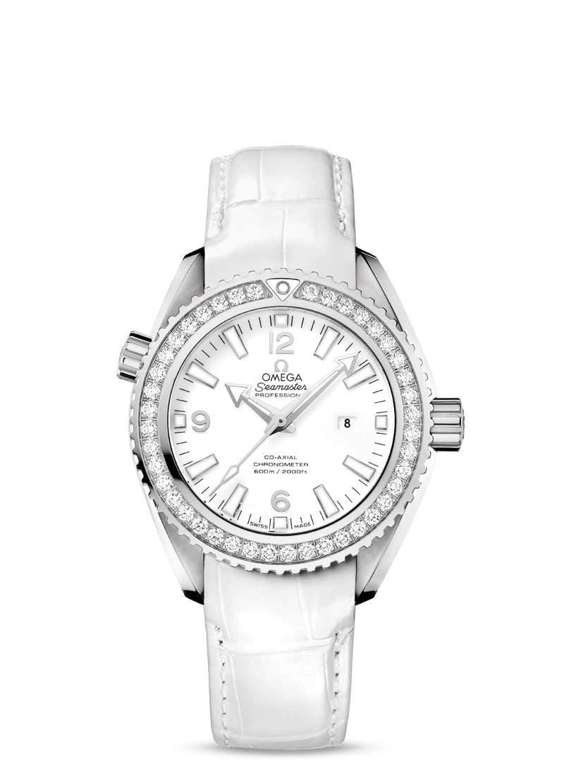Omega Seamaster Planet Ocean 600M Co-Axial 37.5mm White / Diamond Bezel / Alligator (232.18.38.20.04.001) Omega Seamaster Planet Ocean 600M Co-Axial 37.5mm White / Diamond Bezel / Alligator (232.18.38.20.04.001)