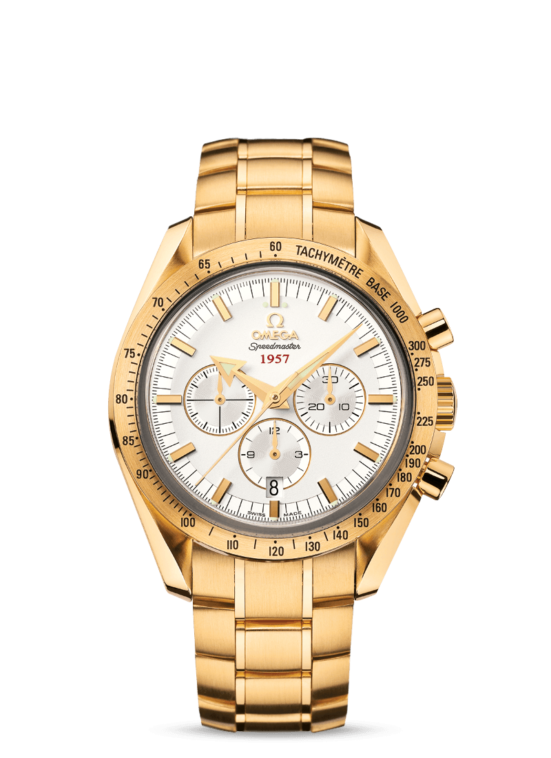 Omega Speedmaster Broad Arrow 1957 Yellow Gold / Bracelet (321.50.42.50.02.001)