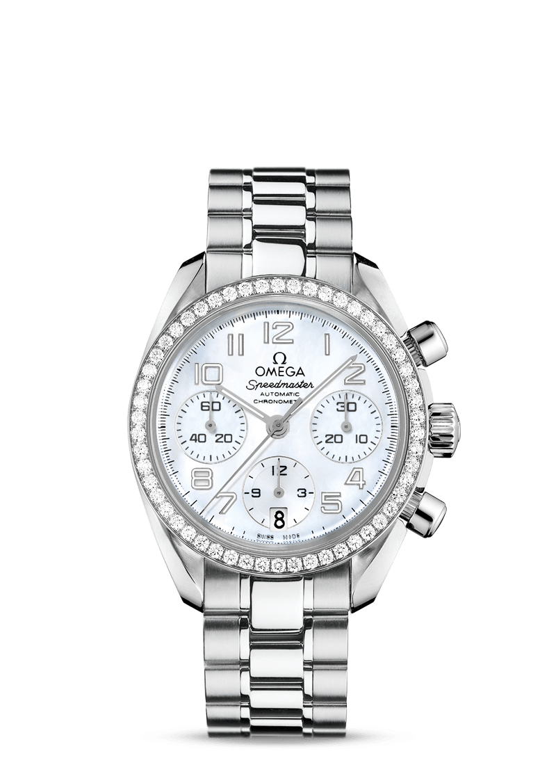 Omega Speedmaster Date MOP / Diamond Bezel (324.15.38.40.05.001) Omega Speedmaster Date MOP / Diamond Bezel (324.15.38.40.05.001)