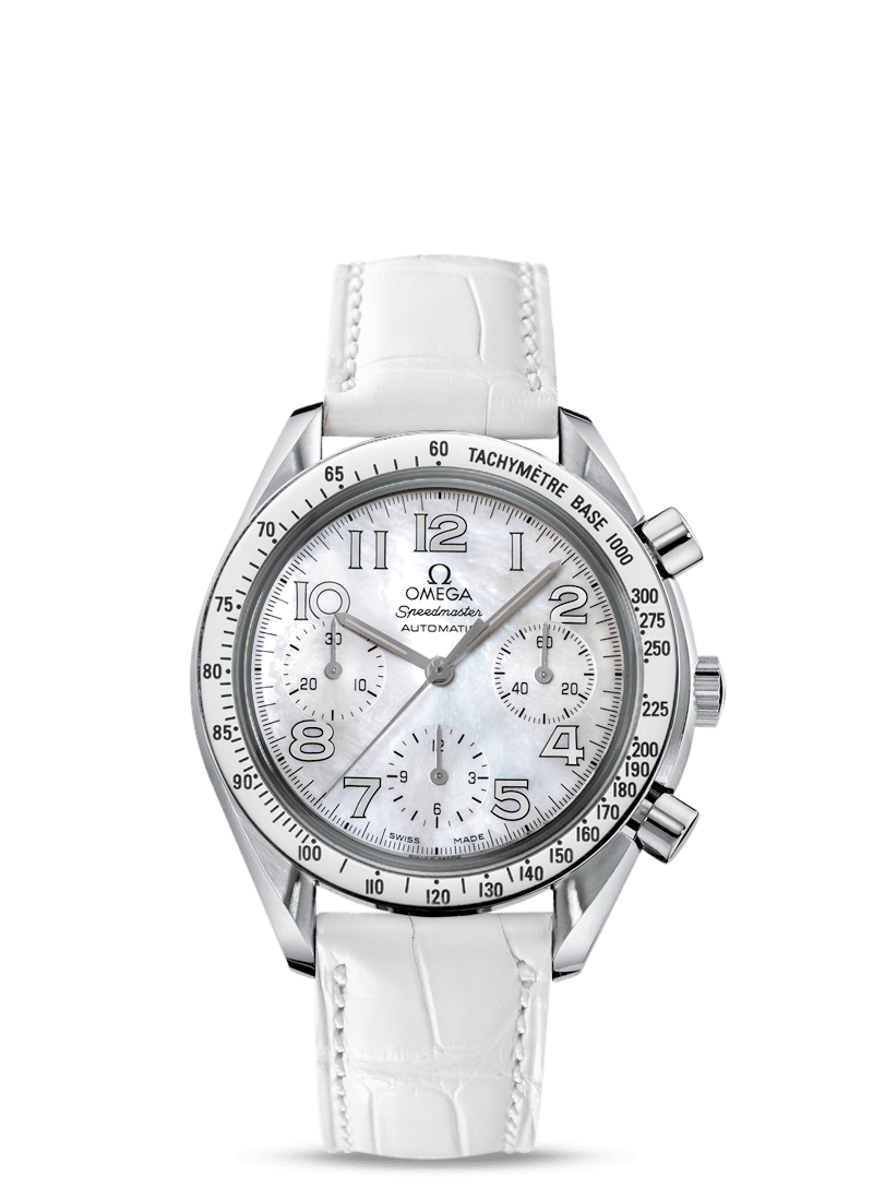 Omega Speedmaster Reduced Ladies MOP / White leather (3834.70.36) Omega Speedmaster Reduced Ladies MOP / White leather (3834.70.36)