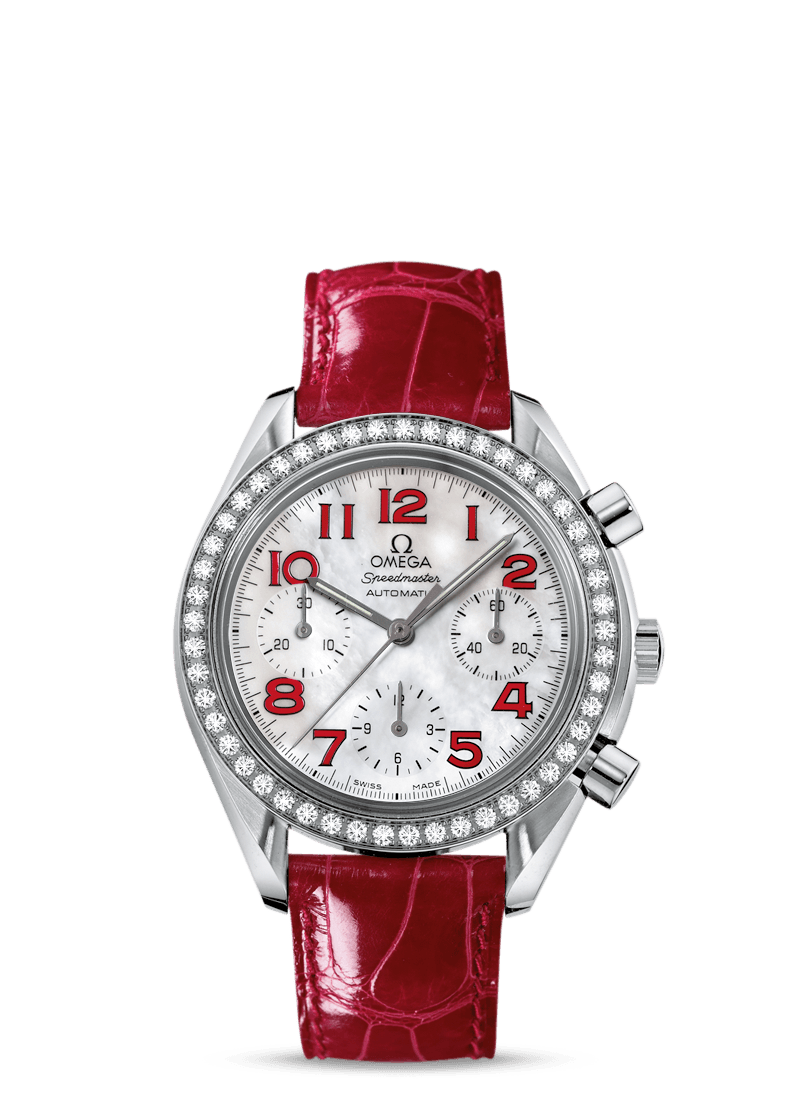 Omega Speedmaster Reduced Ladies Red / Diamond Bezel (3835.79.40)
