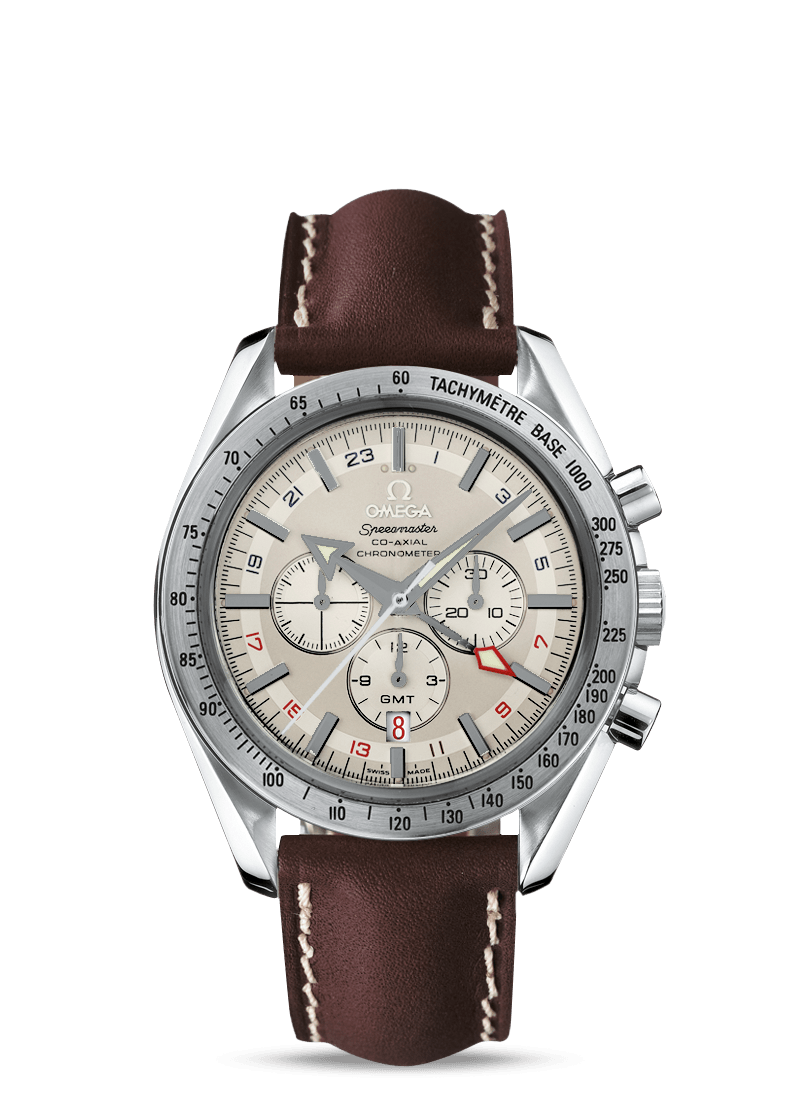 Omega Speedmaster Broad Arrow Co-Axial GMT White / Leather (3881.30.37) Omega Speedmaster Broad Arrow Co-Axial GMT White / Leather (3881.30.37)