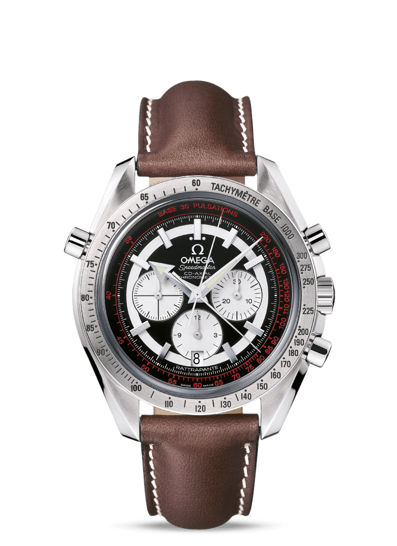 Omega Speedmaster Broad Arrow Co-Axial Rattrapante Inverted Panda / Leather (3882.51.37)