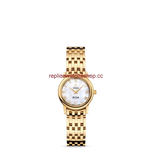 Omega Deville Prestige Quartz 22mm Gold / Bracelet / MOP (4170.71.00)