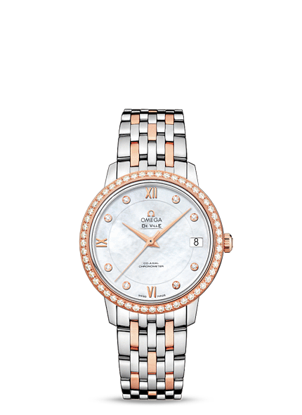 Omega DeVille Prestige Co-Axial 32.7 Two Tone Red Diamond Bracelet (424.25.33.20.55.002) Omega DeVille Prestige Co-Axial 32.7 Two Tone Red Diamond Bracelet (424.25.33.20.55.002)